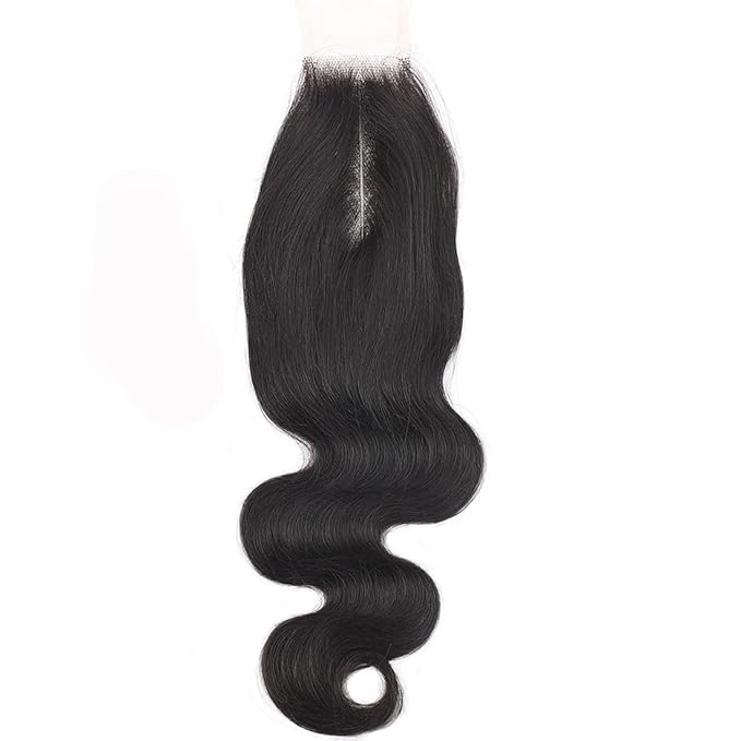 2x6 HD Transparent Skinlike Human Hair Lace Closure Body Wave 20inch 100% Brazilian 2x6 Closure Virgin Human Hair Kim K Middle Part Closure Body Wave Natural Black Glueless Pre Plucked Bleached