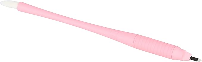 M PACK OF 10 Mellie's Signature Microblading Disposable Pen - Sterilized Blade - Comfortable Rubber Grip With Pigment Sponge (C12 .18mm, Pink)