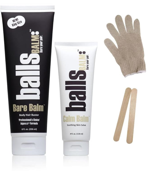 The Bare Pair King Kombo - Body Hair Management System (w/ Exfoliating Glove)