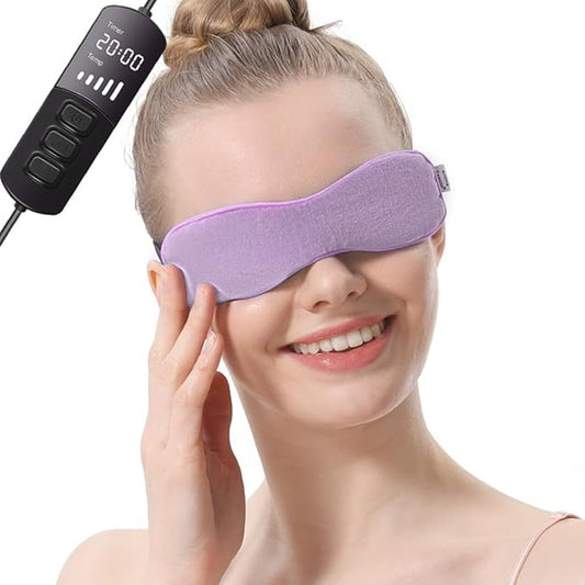 Aroma Season Heated Eye Mask for Dry Eyes, Warm Eye Compress with Flaxseed Graphene FIR for MGD, Dry Eye Syndrome, Chalazion Blepharitis Stye Eye Treatment, Steam Moist to Unclog Glands (Purple)
