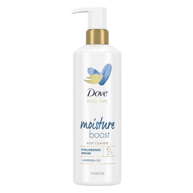Dove Body Love Body Cleanser Moisture Boost For Dry Skin Body Wash with Hyaluronic Acid and Moringa Oil 17.5 fl oz