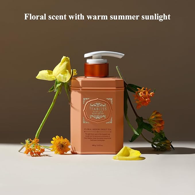 Floral Meadow Sweet Tea Perfumed Body Lotion, Daily Moisturizer, Body Lotion For Dry Skin & Sensitive Skin, Non-Greasy, Slow Aging, Jasmine Scent, Korean Skin Care