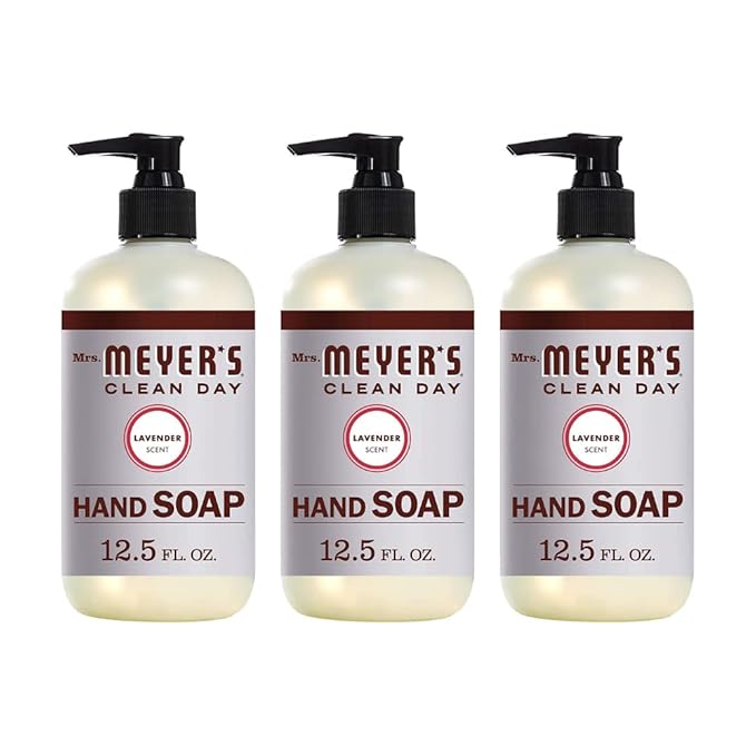 Mrs Meyers Hand Soap Lavender 12.5 Ounce Pump (370ml) (3 Pack)