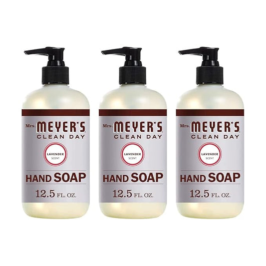 Mrs Meyers Hand Soap Lavender 12.5 Ounce Pump (370ml) (3 Pack)