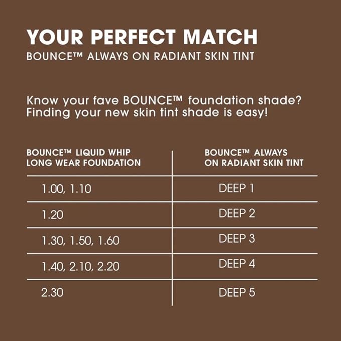 Beautyblender 12-Hour Always on Radiant Skin Tint, Breathable Serum Foundation Stays Put for All Day Long Wear, Infused with Hyaluronic Acid & Niacinamide, Deep 5