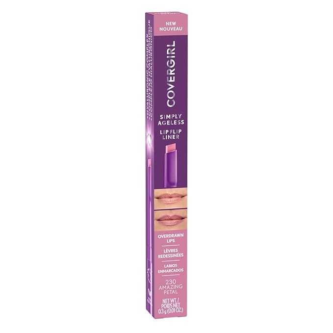 COVERGIRL Simply Ageless Lip Flip Liner, Amazing Petal, Pack of 1