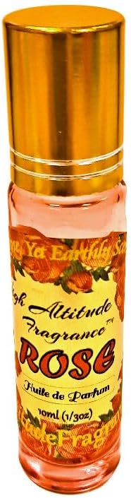 ROSE Perfume Oil - All-Natural Essential Oil Fragrance - Huile de Parfum - Bulgarian Damask Rosa Damascena Petals Otto, Tea Rose, De Mai - Roll On Roller Ball - Party Travel Guest Favors Gifts - 10ml