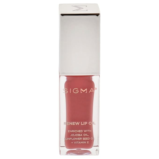Sigma Beauty Renew Lip Oil – Tinted Lip Oil with Luxurious High-Shine Color and Long Lasting Hydration for Soft, Supple Lips, Non Sticky Lip Oil w/Nourishing Antioxidants (Tranquil, Fresh Pink Sheen)