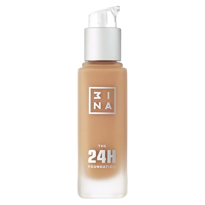 3INA The 24H Foundation 641-24H Long-Wearing Formula - Medium To High Buildable Coverage - Smooth Matte Finish - Expanded Shade Selection - Waterproof, Cruelty Free, Vegan Makeup - 1.01 Oz