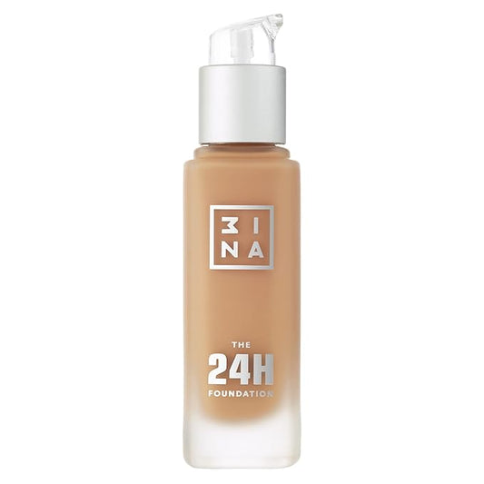 3INA The 24H Foundation 641-24H Long-Wearing Formula - Medium To High Buildable Coverage - Smooth Matte Finish - Expanded Shade Selection - Waterproof, Cruelty Free, Vegan Makeup - 1.01 Oz