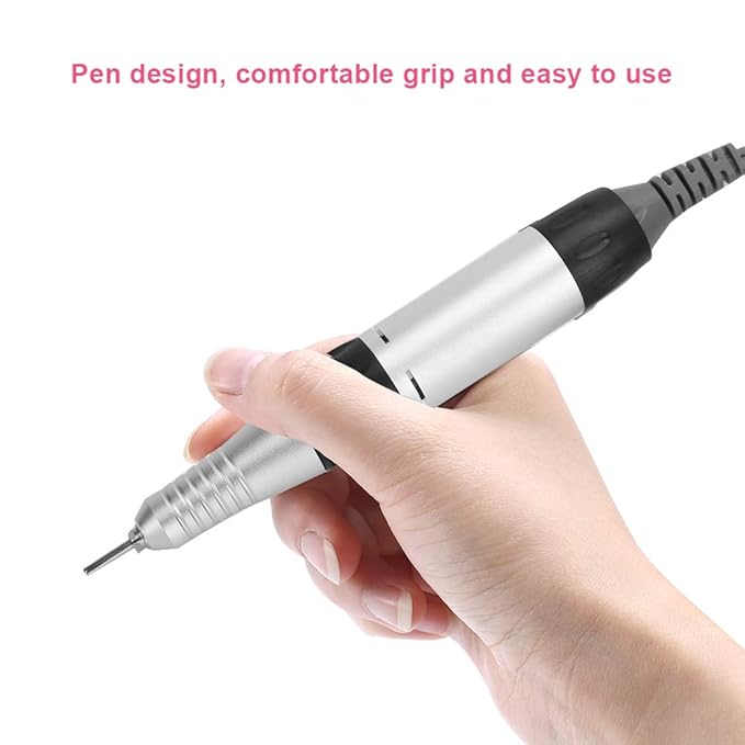 Nail Drill Handle, Nail Drill Handpiece Replacement Nails Professional 30000 RPM Electric Nail Drill Handle Handpiece Replacement Electric File Handpiece for Electric Nail Manicure