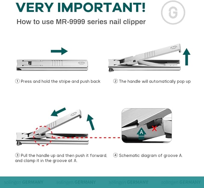 MR.GREEN Ultra Thin Nail Clippers German Precision Manufacturing Technology Nail Cutters with Cow Leather Cover Superior Texture (Light Grey)