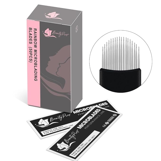 Disposable Microblading Blades, Manual Eyebrow Shading Blades, Perfect for Hair Strokes Eyebrow, Eyebrow Needle (18U 0.18mm)