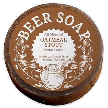Beer Soap (Oatmeal Stout) - All Natural + Made in USA - Actually Smells Good! Great For Beer Lovers