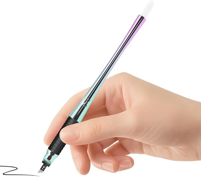 M PACK OF 10 Mellie's Signature Microblading Disposable Pen - Sterilized Blade - Comfortable Rubber Grip With Pigment Sponge (U18 NANO .15mm, Multi Color)