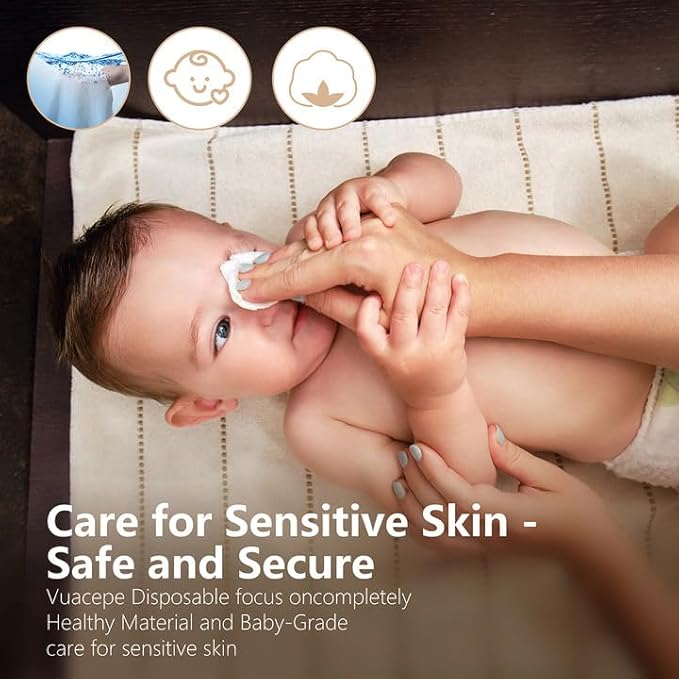 Disposable Cotton Facial Towels, 600 Count Biodegradable Soft Dry Facial Tissue, Face Drying Towels for Skin Care, Makeup Remover, Disposable Face Cloths