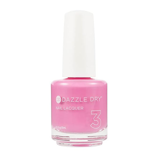 Dazzle Dry Nail Lacquer (Step 3) - Paparazzi Pink - A cool dusty rose pink with purple undertones. Full coverage cream. (0.5 fl oz)