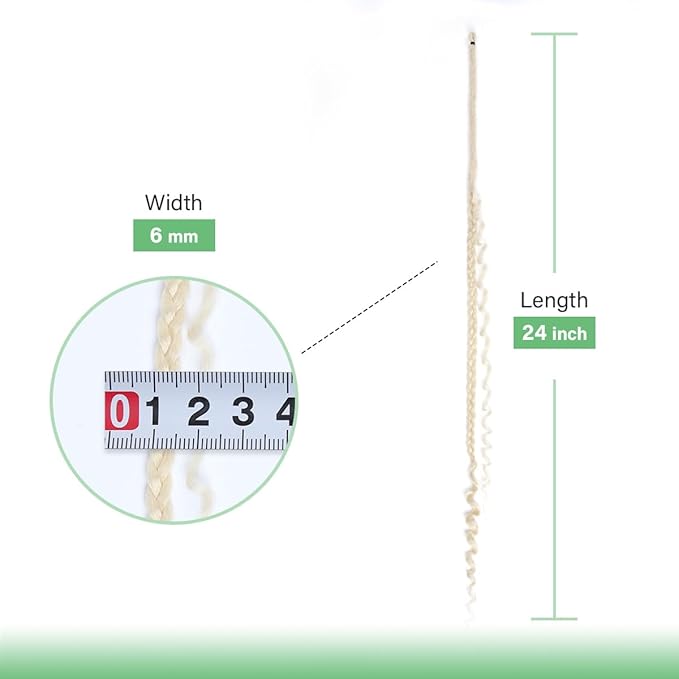 24 In 30 Strands Boho Braid Dreadlock Extensions, 613 Blonde Synthetic Curly Dreads Extensions with Box Braid, 100% Handmade Dreads Hippie Style Dreadlocks for Woman