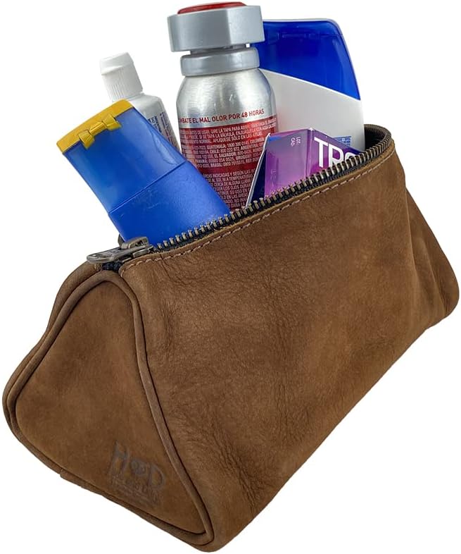Hide & Drink, Travel Dopp Kit for Toiletries, Toiletry Bag, Rustic Handbag, Full Grain Leather, Handmade, Swayze Suede
