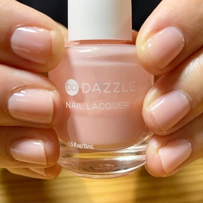 Dazzle Dry Nail Lacquer (Step 3) - Livin' La Vida Yoga - A soft and pale creamy pink with a hint of diamond dusted shimmer. Semi-sheer cream. (0.5 fl oz)