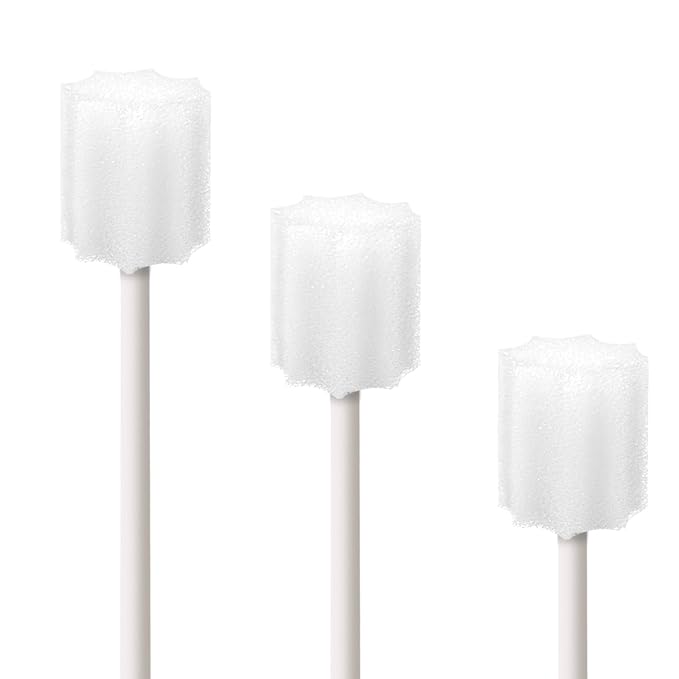 Disposable Mouth Swabs Sponge - Unflavored & Sterile Oral Swabs Dental Swabsticks for Mouth Cleaning (WHITE-100PCS)