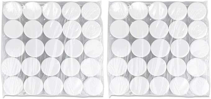 Beauticom 50 Piece 5g/5ml Round Acrylic Clear Jars with Lids for Cosmetics, Lotion, Creams, Make Up, Beads, Charms, Rhinestones, Accessories and Much More! (White Lid)