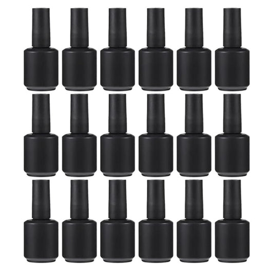 20Pcs Empty Nail Polish Glass Bottles with Brush Cap Refillable Nail Fingernail Polish Bottles Container 15ml for Nail Art Sample