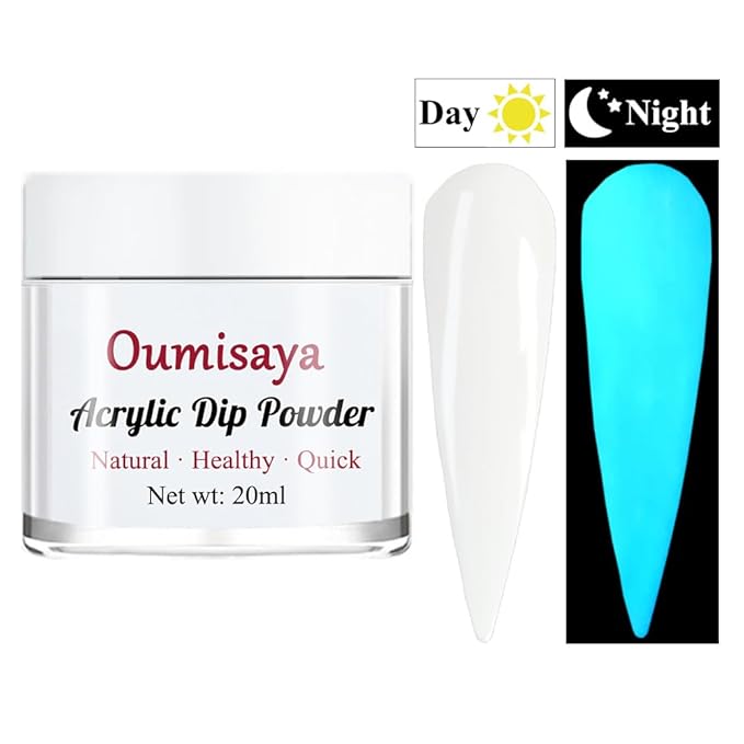 Glow in the dark Acrylic Nail Powder Clear Pink White Colors Set for French Nail Art Design 20ML/PCS (AP080)