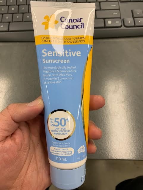 Cancer Council Australia Sensitive Sunscreen SPF50+ 110 ml.