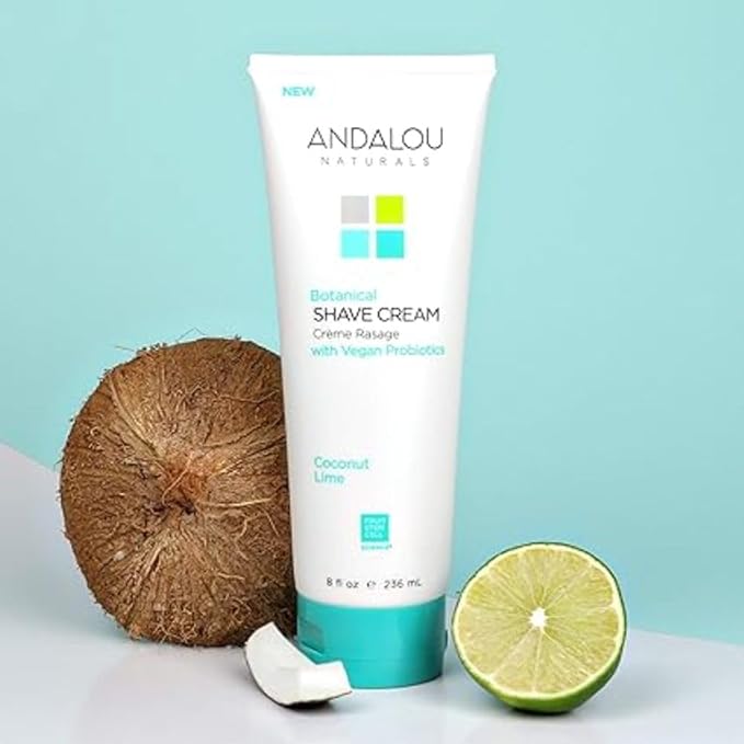 Andalou Naturals Coconut Lime Botanical Shave Cream, 8 Ounce