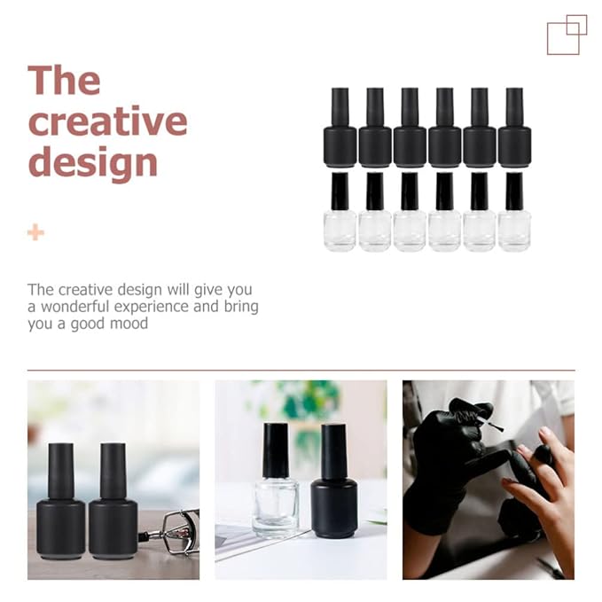 Nail Polish Bottles 20pcs Empty Nail Polish Bottle Perfume Bottle Mini Glass Nail Polish Brush Replacement