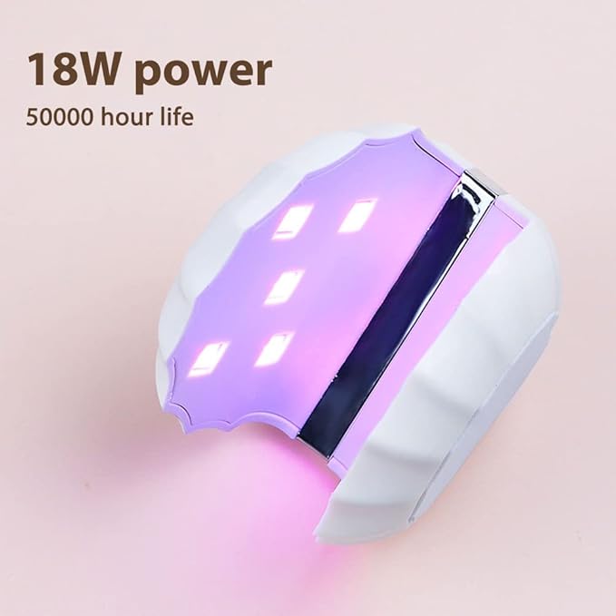 Enfudid Mini LED Nail Lamp Light for Nails, 180°Opening Design USB Nail Dryer Portable LED Nail Lamp Curing All Gels 18W Quick-Drying Sun LED Lamp for Single Finger