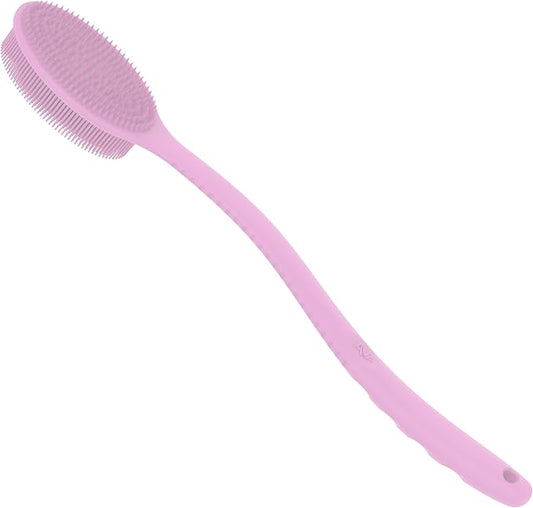 Avilana Back Scrubber for Shower,19 inch Silicone Body Scrubber with Handle, Shower Back Scrubber for Men and Women, Back Brush for Shower, Loofah with Handle Shower Brush