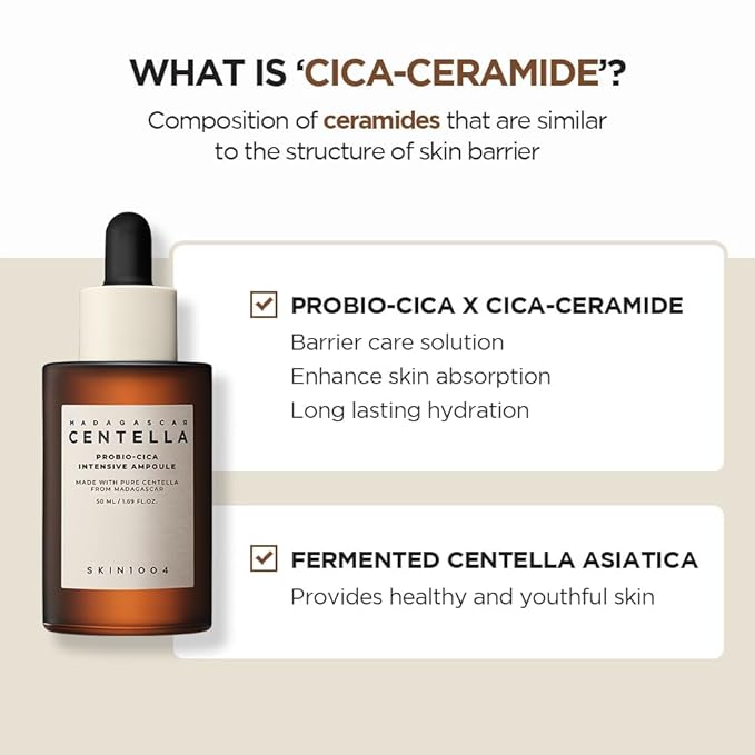 SKIN1004 Madagascar Centella Probio-Cica Intensive Ampoule 50ml and Probio-Cica Enrich Cream 50ml Bundle