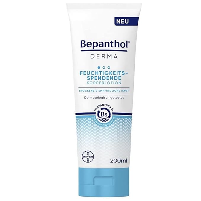 Bepanthol Derma Moisturizing Body Lotion, Body Care for Sensitive and Dry Skin, Dermatologically Tested Moisturizer with Dexpanthenol, Fragrance-Free, 200 ml /6.76 Fl.Oz
