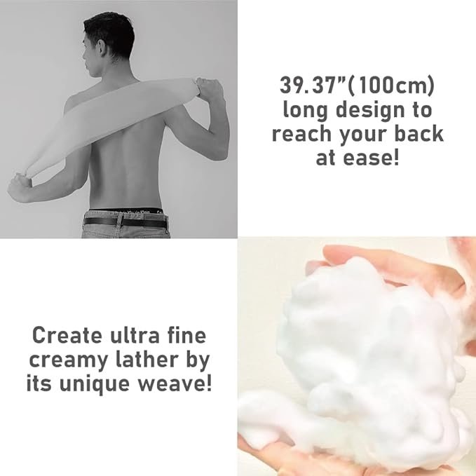 Extra Rough, Exfoliating Washcloth [Made in Japan] Exfoliating Towel Special Texture Makes Fluffy Foam Lather, Back Scrubber, Dead Skin Cell Remover [Loofah for Women and Men] (Pink)