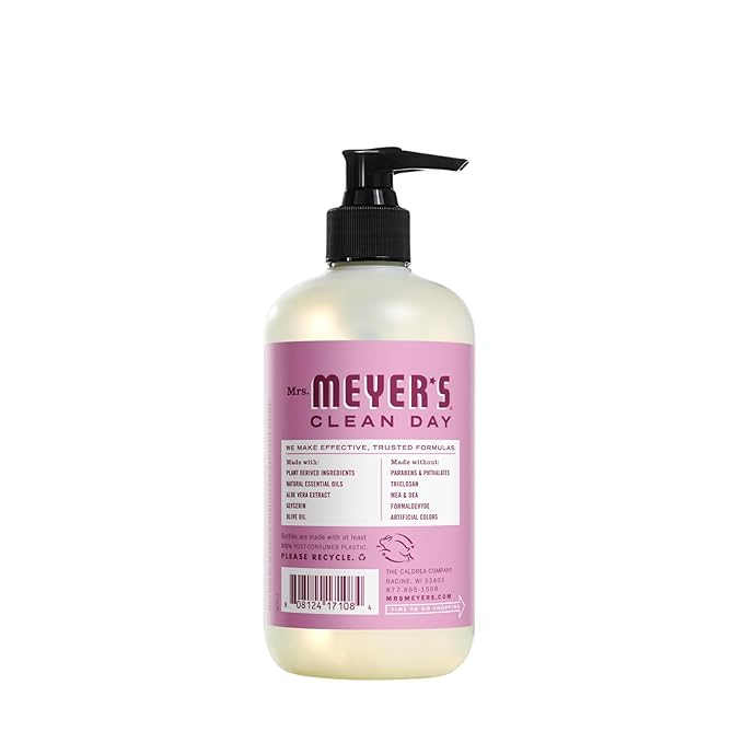 MRS. MEYER'S CLEAN DAY Liquid Hand Soap 6 Pack Variety, includes 1 Compassion Flower, 1 Rain Water, 1 Peony, 1 Lemon Verbena, 1 Lavender and 1 Basil Hand Soap, 12.5 OZ Each, 1 CT