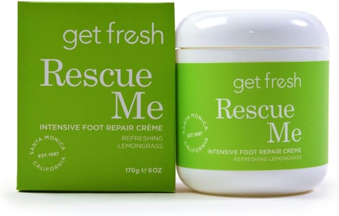 Get Fresh Rescue Me - Intensive Foot Cream for Dry Skin, Cracked Heels, and Calluses, with Shea Butter, Aloe, and Lemongrass, 170g