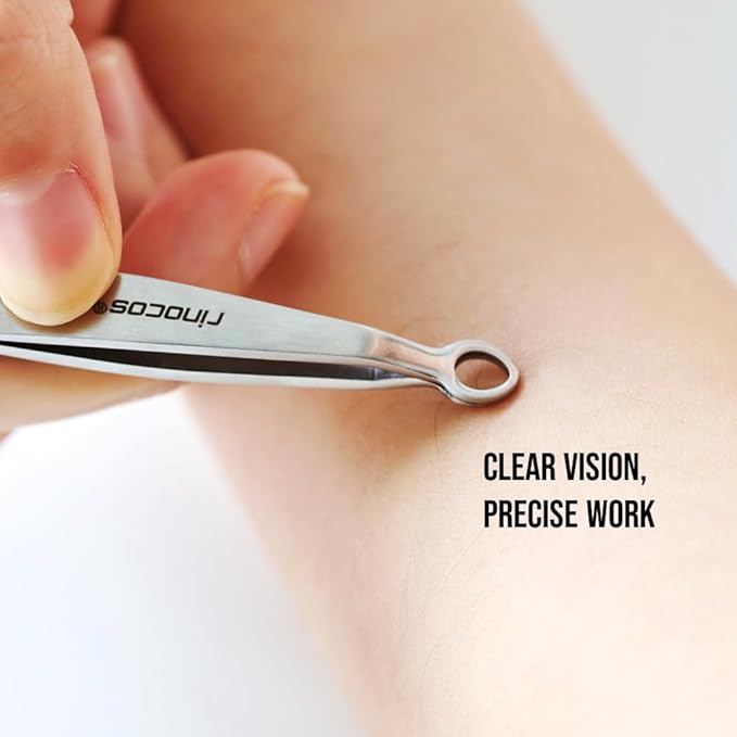 [Premium Hand-Made] Tweezers for women facial hair - Round tip Tweezers, Eyebrow Tweezers, 304 Surgical-grade Stainless Steel for Safety, Precision tweezers, Facial Hair Tweezers for Men & Women