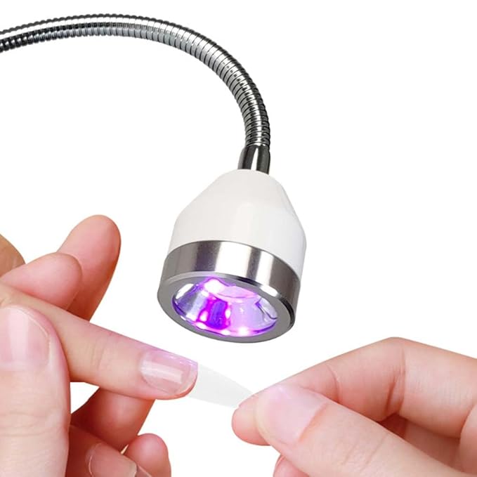 Touch-Control 9W UV LED Nail Lamp - Portable Rechargeable Gel Dryer with Adjustable Gooseneck for Gel X & Semi-Cured Strips, Home & Salon Use