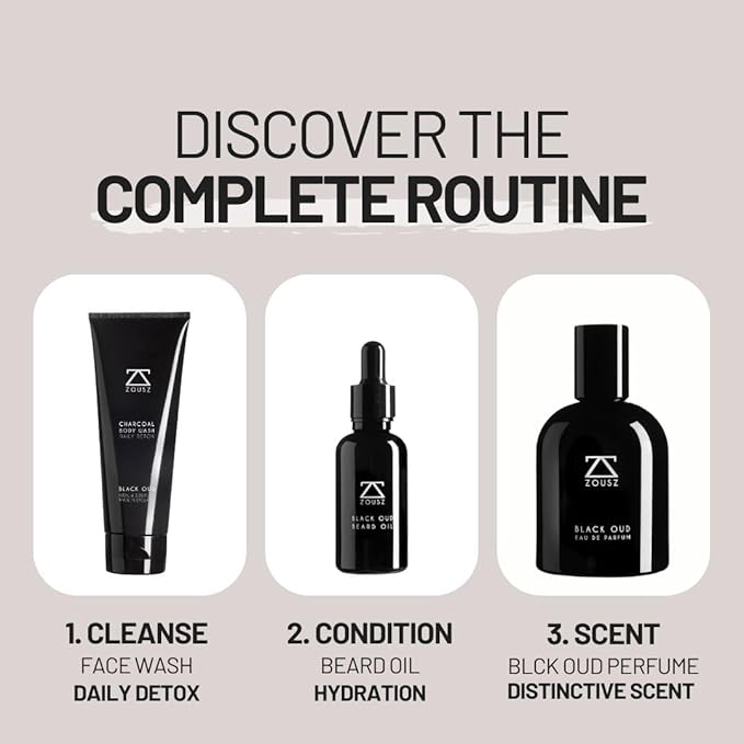 Black Oud Eau De Parfum - Luxury Oud Perfume for Men with Black Oud Wood Oil - Oud Fragrance with Sandalwood, Cedarwood & Patchouli Scent Gift for Men