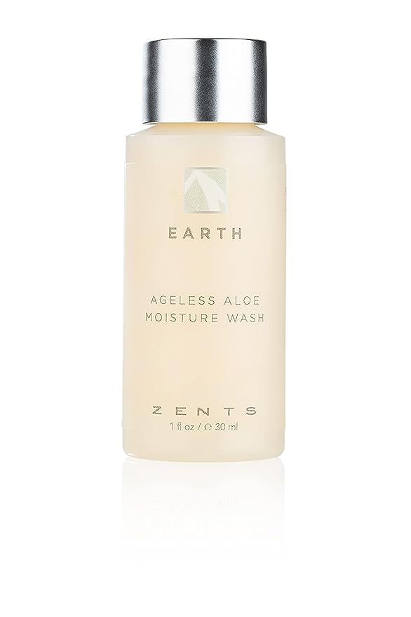 Zents Hand & Body Wash (Travel Size - Earth Fragrance) | Hydrating Anti-Aging Cleanser with Organic Shea Butter & Aloe for Dry Skin | Gentle & Nourishing | 1 fl oz | TSA Approved