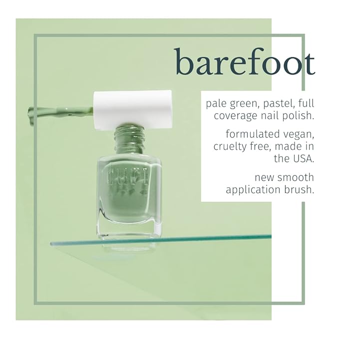 duri Nail Polish, 720 Barefoot, Creamy Pastel Green, Full Coverage, Glossy Finish, Fast Drying, 0.45 Fl Oz