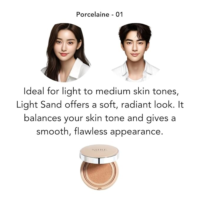 BiBi NOVA Velvet Finish All in 1 Cushion Foundation Refill │Long Lasting, Full Coverage for All Skin Types (0.67oz) (02 Beige)