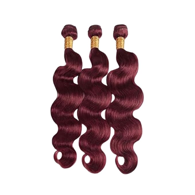 Burgundy Human hair Wine Red Bundles Color 99j Body Wave Bundles 99j Burgundy Brazilian Human Hair Extensions Weave Wet and Wavy Soft Silky for Black Woman 22 22 22 Inch
