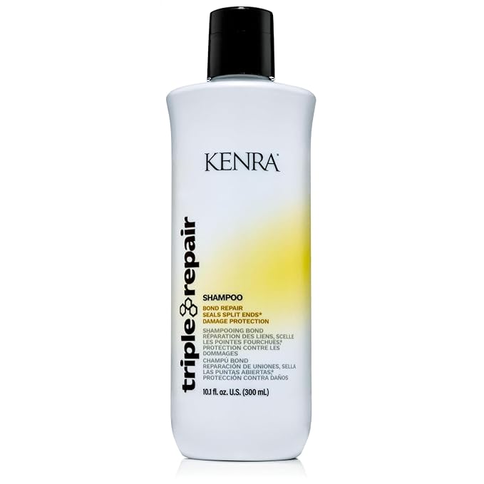 Kenra Triple Repair Shampoo & Conditioner Set | Targets & Repairs Weak or Broken Bonds | Split Ends | Damaged Hair | Bond Builder | Sulfate-Free | 10.1 fl. oz., White