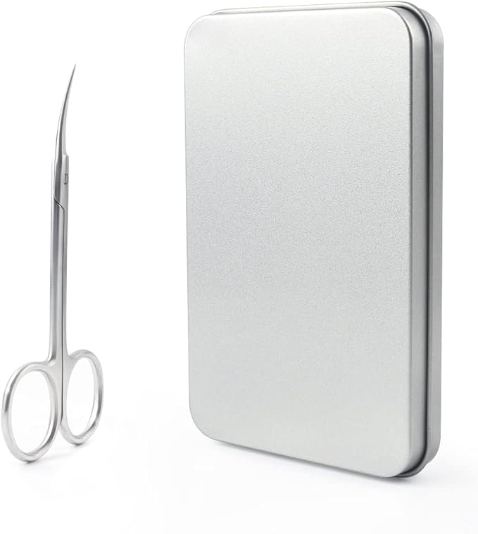 Cuticle Scissors for Women and Men Curved Stainless Steel with Tip Grooming Blades Manicure Nail for Dry Skin Nail Scissors (2)