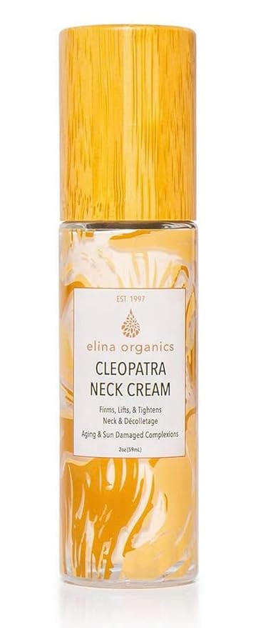 Cleopatra Neck Cream, 2oz – Firming & Lifting Neck Moisturizer with Colloidal Gold, Silk Peptides & Green Tea – Organic, Vegan – Reduces Wrinkles & Improves Elasticity