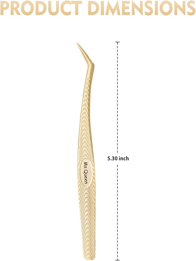 Ms.Queen Lash Tweezers for Eyelash Extension-Professional Lashing Tweezers for Mega Volume Mink Eyelashes Extensions Applying
