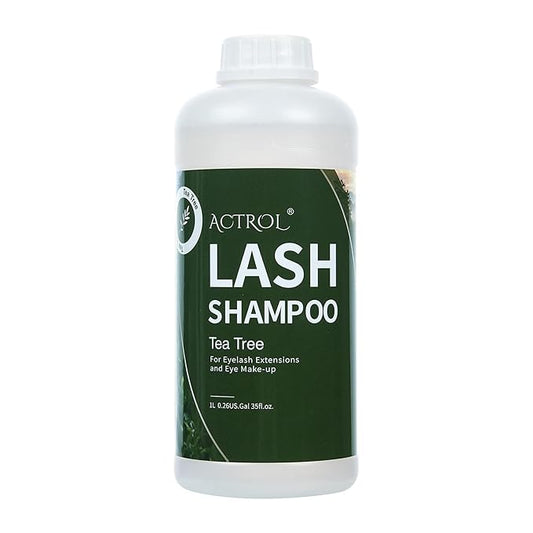 Eyelash Extension Cleanser Tea Tree 1L Natural Lash Extension Shampoo Professional Eyelid Foaming Cleanser Paraben & Sulfate Free Non-lrritating with Salon and Home Care